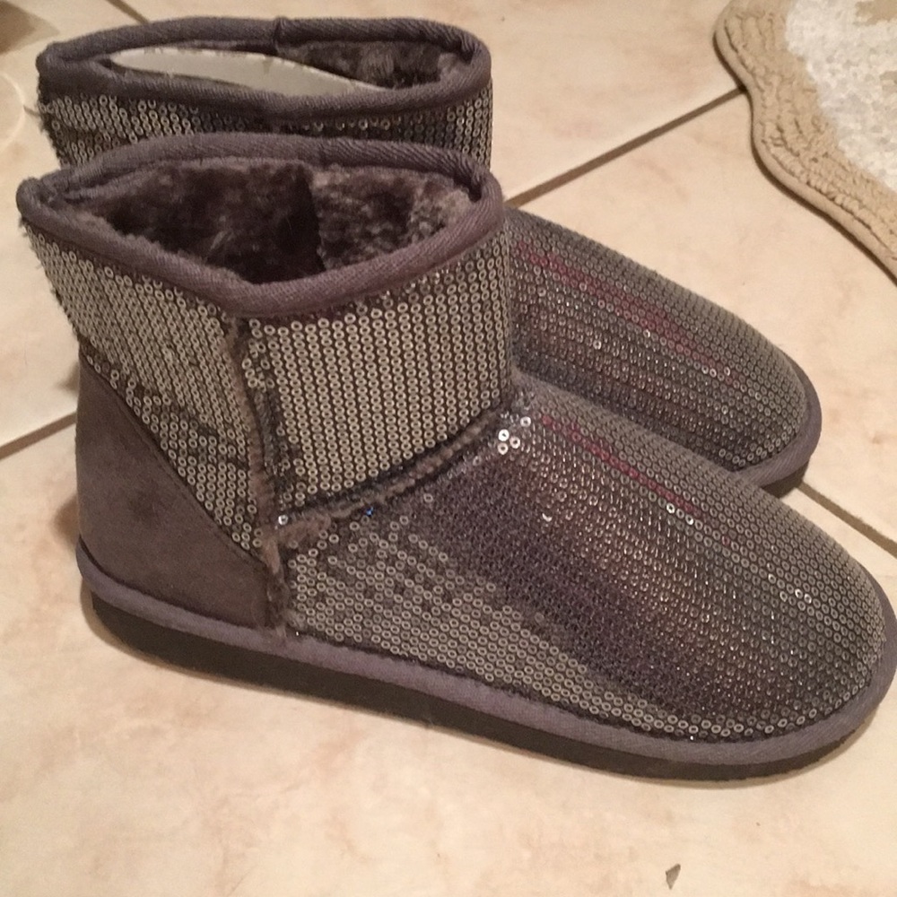 New relativity sequin boots booties 6.5 pewter - Picture 3 of 9